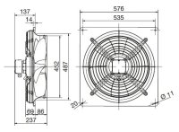 HXBR 450 Ecowatt IP44 úsporný nástěnný axiální ventilátor ELEKTRODESIGN 8345894