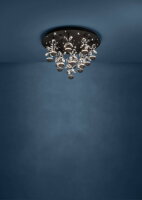 Stropní svítidlo PIANOPOLI 2 LED černá/kříšťál 15X1,8W IP20 EGLO 390275