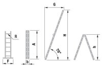 Dvojdílný kloubový žebřík FORTE 2x5 příček 2,76m ALVE 4205