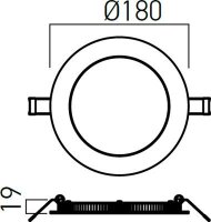 XFLAT REC. RND. PANEL 11W 220-240V AC 40