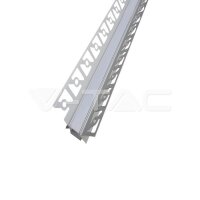 Aluminum Profile Set Milky Gypsum Inner Corner 2000mm, VT-8104 V-TAC SKU3362
