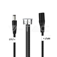 LED Touch Switch And Dimmer Silver + Black Cable, VT-2411 V-TAC SKU3341