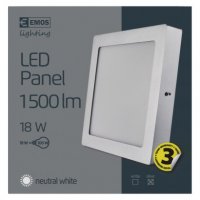 LED přisazené svítidlo PROFI, čtvercové, stříbrné, 18W neutrální bílá