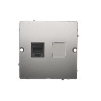 Telefonní zásuvka RJ12 jednonásobná, Satén KONTAKT SIMON BMT1.02/29