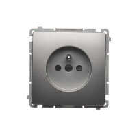 Zásuvka jednonásobná s uzemněním, s clonkami, 16 A, 250 V~, Satén BMGZ1CZ.01/29