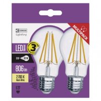 LED žárovka Filament A60 6W(60W) 806lm E27 WW 2ks Z74260.2 Emos teplá bílá