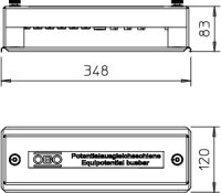 OBO 1810 Přípojnice potenciálového vyrovnání, 348mm, Ocel, žárově zinkováno