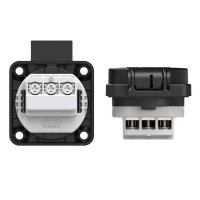 zásuvka vestavná 3P, 16A/250V, IP54, černá, horní přívod PCE PC-104-0ss