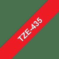BROTHER TZe-435, červená / bílá (12mm, laminovaná)