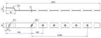 Připojovací praporec úhlový pro pásek 30x3,5 nerez V4A L 3000mm s otvory 11mm