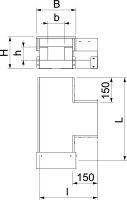 OBO PLCS T090810 Díl T pro PYROLINE Con 100x80 šedá