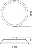 Downlight LEDVANCE IP44 DN 190 18W 840 WT