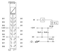 8kanálový binární vstup DC 24V 0,2 ms WAGO 750-1418