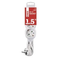 Prodlužovací kabel 1,5 m 3 zásuvky bílý PVC 1,5mm2 EMOS P0321R