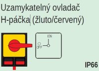 Hlavní/nouzový odpínač SALZER K830-41300-077H4 315A 0-1 3p v krytu červená