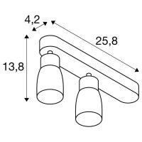PURI 2.0 Dome, nástěnné a stropní svítidlo, asymetrické, 2 x max. 6W GU10, šedá