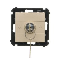 Spínač žaluziový na klíč, 3 polohový, řazení 1-0-2, 5 A / 250 V~ champagne matná