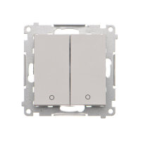 Spínač 2 násobný dvoupólový, řazení 2+2 světle šedá matná   TW22A.01/114