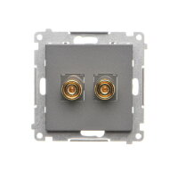 Zásuvka reproduktorová 1 násobná (přístroj s krytem) grafitová matná