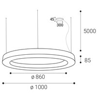 Závěsné svítidlo SATURN SLIM II 100 P/N-Z, W ZIGBEE TW 120W (80+40) 27K-4K bílá