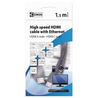 HDMI kabel HIGH SPEED A/M-C/M 1,5M Emos SD1101