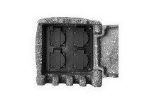 STONE 4Z zahradní elektro-kámen (4x zásuvka s přívodním kabelem) šedá PN42000001