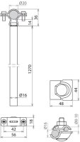 Distanční držák d16mm L 1270mm Al s svorkou PA d20mmvčetně svorky MV pro HVI