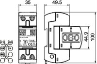 OBO MCD 50-B Kombinovaný svodič přepětí, typ 1+2, 1P, 50kA(10/350), 255V