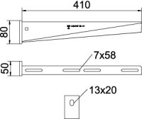 Nástěnný výložník OBO AW 30 41 A2 B410mm Nerez ocel