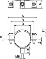 OBO ASG 732 36 A4 Distanční příchytka s připojovacím závitem M6 30-36mm Nerez