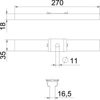 OBO GMS 270 FS Středový závěs pro mřížový žlab se svorkou B270mm Ocel pás.zink