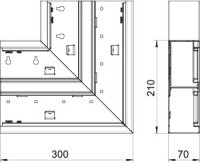 OBO GS-DFS70210RW Plochý roh, pro kanál Rapid 80, 70x210mm, čistě bílá Ocel