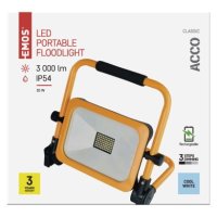 LED reflektor ACCO nabíjecí přenosný, 30W, žlutý, studená bílá EMOS ZS2832