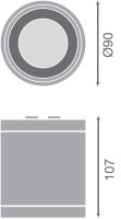 Downlight LEDVANCE SURFACE IP65 DN 90 P 15W 830 60D BK