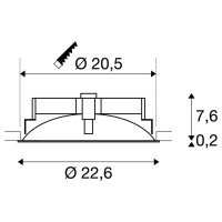 OCCULDAS 23, vestavné svítidlo, LED, 3000K, kulaté, bílé, 26W    SLV 117311