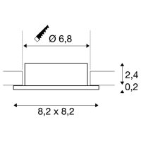 NEW TRIA 68 kroužek pro vestavbu do stropu D8,2 Š8,2 H2,6 cm IP20 růžové zlato
