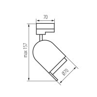 Svítidlo do lišty ATL3 GU10-B (TEAR N) KANLUX 33144