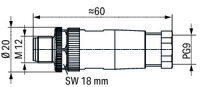 Konfek. konektory 4pól. Zástrčka M12, axiální, kódování A WAGO 756-9203/040-000