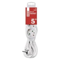 Prodlužovací kabel 5 m 3 zásuvky bílý PVC 1,5mm2 EMOS P0325R