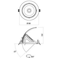 XDOWN REC. ADJ. FITTING 1x42W 220-240V A