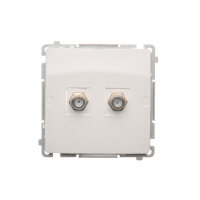 dvojitá anténní zásuvka typ F pro individuální instalace, bílá BMAF2.01/11