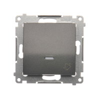 Ovládač zapínací ZVONEK, s orientačním LED, 1/0 So, 10AX, 250V, antracit mat