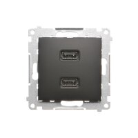 Nabíječka 2x USB 2,1A, černá matná KONTAKT SIMON DC2USB.01/49