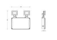 EMERGENCY TWIN SPOT V 3W 3H AT IP65 WT LEDVANCE 4099854668203