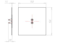 Těsnící manžeta ALU-Butyl 150x150x30mm pro 2ks vedení d4-8mm KAISER 9079-45