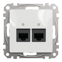 Sedna D/E Datová zásuvka 2xRJ45 kat. 6A UTP, Bílá SCHNEIDER SDD111467