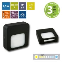LED svítidlo Ursa S, 1,5W, 3000K, IP65, černá barva MCLED ML-517.005.19.0