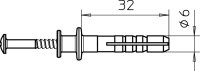 OBO 910 DF 6x35 Natloukací hmoždinka s dvojitou přírubou 6x35mm šedobílá