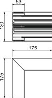 OBO GA-IS53130RW Vnitřní roh Rapid 45-2 175x175x130 čistě bílá Hliník Alu