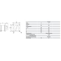 přívodka vestavná 3P, 16A/230V, 6h, IP44, přímá, příruba 56x56mm PCE 613-6f3